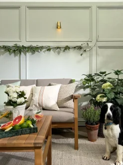 Beliani 4-Istuttava Ulkosohvaryhma Akaasia Vaalea Puu Manila Fashion