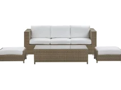 Beliani 5-Istuttava Ulkosohvaryhma Polyrottinki Valkoinen Belluno Discount