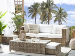 Beliani 5-Istuttava Ulkosohvaryhma Polyrottinki Valkoinen Belluno Discount