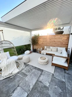 Beliani 5-Istuttava Ulkosohvaryhma Akasiapuu Vasenk. Valkoinen Marettimo Cheap