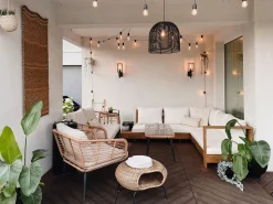 Beliani 5-Istuttava Ulkosohvaryhma Akasiapuu Vasenk. Valkoinen Marettimo Cheap