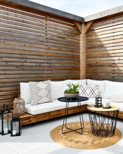 Beliani 5-Istuttava Ulkosohvaryhma Akasiapuu Vasenk. Valkoinen Marettimo Cheap