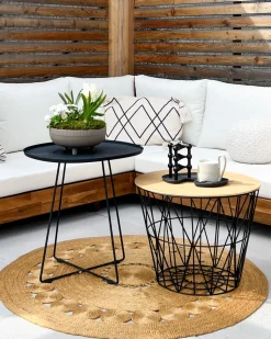 Beliani 5-Istuttava Ulkosohvaryhma Akasiapuu Vasenk. Valkoinen Marettimo Cheap