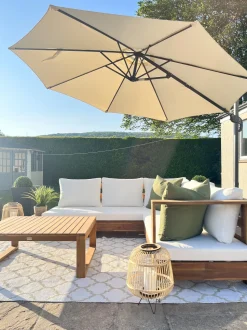 Beliani 5-Istuttava Ulkosohvaryhma Akasiapuu Vasenk. Valkoinen Marettimo Cheap