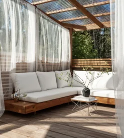 Beliani 5-Istuttava Ulkosohvaryhma Akasiapuu Vasenk. Valkoinen Marettimo Cheap