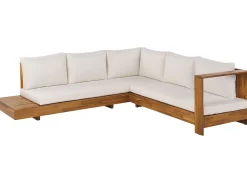 Beliani 5-Istuttava Ulkosohvaryhma Akasiapuu Vasenk. Valkoinen Marettimo Cheap