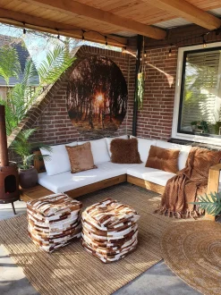 Beliani 5-Istuttava Ulkosohvaryhma Akasiapuu Vasenk. Valkoinen Marettimo Cheap