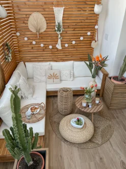 Beliani 5-Istuttava Ulkosohvaryhma Akasiapuu Vasenk. Valkoinen Marettimo Cheap