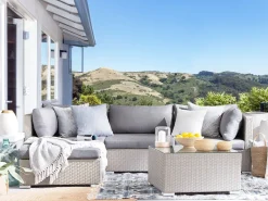 Beliani 4-Istuttava Ulkosohvaryhma Polyrottinki Oikeak. Vaaleanharmaa Sano Ii Clearance