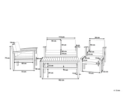 Beliani 4-Istuttava Ulkosohvaryhma Akaasia Tumma Puu Manila Shop