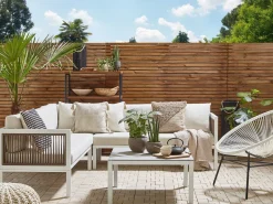 Beliani 4-Istuttava Ulkosohvaryhma Alumiini Vasenk. Valkoinen/Ruskea Borello Best