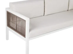 Beliani 4-Istuttava Ulkosohvaryhma Alumiini Vasenk. Valkoinen/Ruskea Borello Best