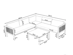 Beliani 4-Istuttava Ulkosohvaryhma Alumiini Vasenk. Valkoinen/Ruskea Borello Best