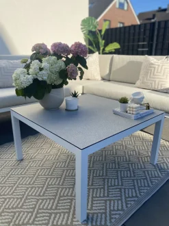 Beliani 4-Istuttava Ulkosohvaryhma Alumiini Vasenk. Valkoinen/Ruskea Borello Best