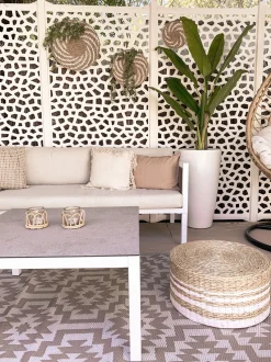 Beliani 4-Istuttava Ulkosohvaryhma Alumiini Vasenk. Valkoinen/Ruskea Borello Best