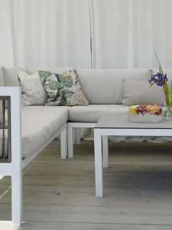 Beliani 4-Istuttava Ulkosohvaryhma Alumiini Vasenk. Valkoinen/Ruskea Borello Best