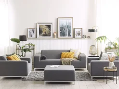 Beliani 5-Istuttava Ulkosohvaryhma Kangas Harmaa/Valkoinen Rovigo Cheap