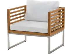 Beliani 4-Istuttava Ulkosohvaryhma Akasiapuu Valkoinen Bermuda Best Sale