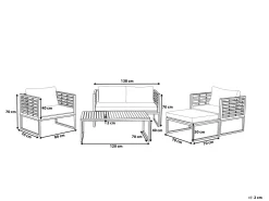 Beliani 4-Istuttava Ulkosohvaryhma Akasiapuu Valkoinen Bermuda Best Sale