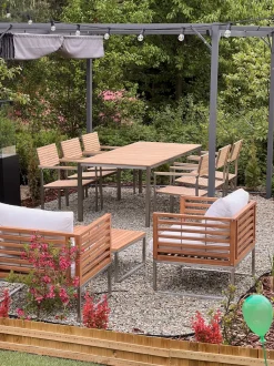 Beliani 4-Istuttava Ulkosohvaryhma Akasiapuu Valkoinen Bermuda Best Sale