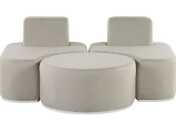 Beliani 2-Istuttava Ulkosohvaryhma Kangas Vaaleanharmaa Fabro Online