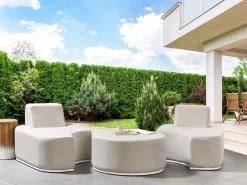 Beliani 2-Istuttava Ulkosohvaryhma Kangas Vaaleanharmaa Fabro Online