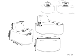 Beliani 2-Istuttava Ulkosohvaryhma Kangas Vaaleanharmaa Fabro Online