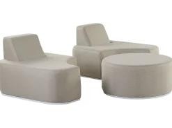 Beliani 2-Istuttava Ulkosohvaryhma Kangas Vaaleanharmaa Fabro Online