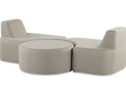 Beliani 2-Istuttava Ulkosohvaryhma Kangas Vaaleanharmaa Fabro Online