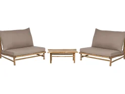 Beliani 2-Istuttava Ulkosohvaryhma Bambu Vaalea Puu/Ruskeanharmaa Todi Cheap