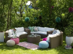 Beliani 9-Istuttava Ulkosohvaryhma Polyrottinki Ruskea Severo Best Sale