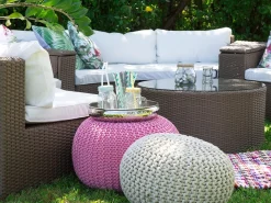 Beliani 9-Istuttava Ulkosohvaryhma Polyrottinki Ruskea Severo Best Sale