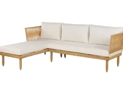 Beliani 4-Istuttava Ulkosohvaryhma Akasiapuu Oikeak. Valkoinen Cremona Flash Sale