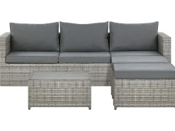 Beliani 5-Istuttava Ulkosohvaryhma Polyrottinki Oikeak. Harmaa Sabbia Outlet
