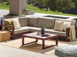 Beliani 4-Istuttava Ulkosohvaryhma Akaasia Oikeak. Mahonginruskea Timor Ii Cheap