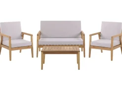 Beliani 4-Istuttava Ulkosohvaryhma Akasiapuu Ruskeanharmaa Pallano Fashion