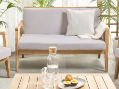 Beliani 4-Istuttava Ulkosohvaryhma Akasiapuu Ruskeanharmaa Pallano Fashion