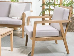 Beliani 4-Istuttava Ulkosohvaryhma Akasiapuu Ruskeanharmaa Pallano Fashion