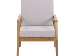 Beliani 4-Istuttava Ulkosohvaryhma Akasiapuu Ruskeanharmaa Pallano Fashion
