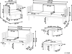 Beliani 6-Istuttava Ulkosohvaryhma Akasiapuu Valkoinen Baratti Sale