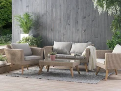 Beliani 4-Istuttava Ulkosohvaryhma Polyrottinki Harmaa Vittoria Sale