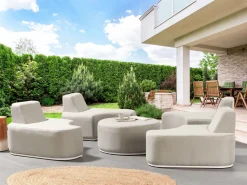 Beliani 4-Istuttava Ulkosohvaryhma Kangas Vaaleanharmaa Fabro Shop