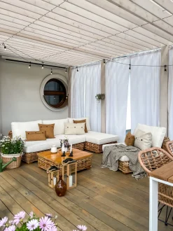 Beliani 4-Istuttava Ulkosohvaryhma Rottinki Vasenk. Luonnonvari Varallo Clearance