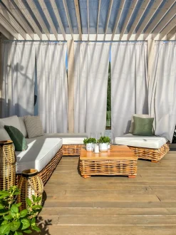 Beliani 4-Istuttava Ulkosohvaryhma Rottinki Vasenk. Luonnonvari Varallo Clearance