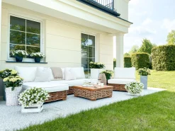 Beliani 4-Istuttava Ulkosohvaryhma Rottinki Vasenk. Luonnonvari Varallo Clearance