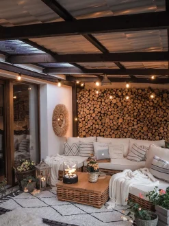 Beliani 4-Istuttava Ulkosohvaryhma Rottinki Vasenk. Luonnonvari Varallo Clearance