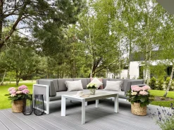 Beliani 6-Istuttava Ulkosohvaryhma Alumiini Valkoinen/Harmaa Castella Online