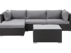 Beliani 4-Istuttava Ulkosohvaryhma Polyrottinki Oikeak. Musta Sano Ii Clearance