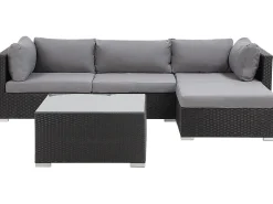 Beliani 4-Istuttava Ulkosohvaryhma Polyrottinki Oikeak. Musta Sano Ii Clearance