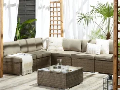 Beliani 6-Istuttava Ulkosohvaryhma Polyrottinki Ruskea Belvedere Flash Sale